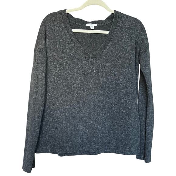 James‎ Perse V Neck Charcoal Grey Long Sleeve Shirt - Picture 1 of 4